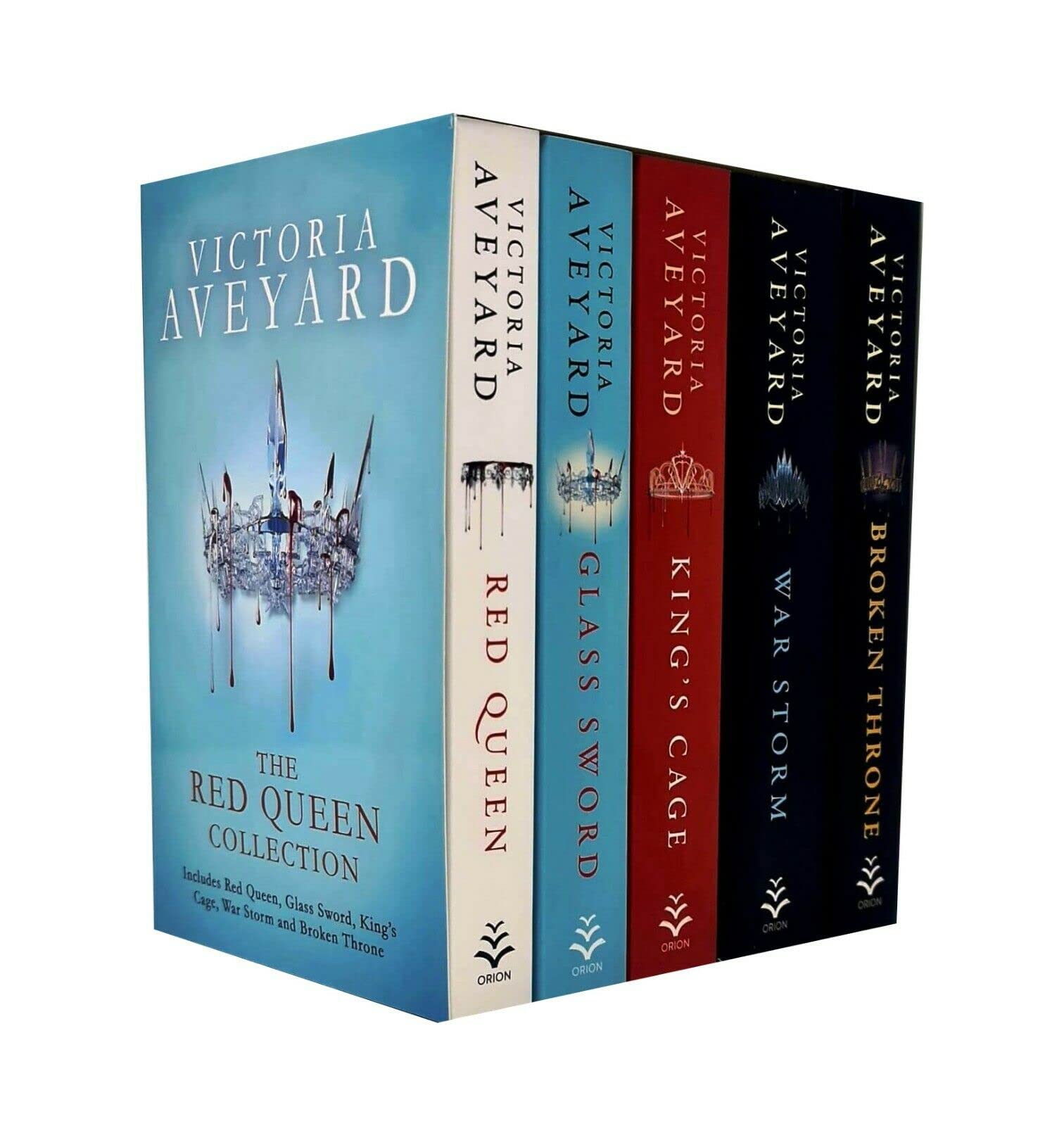 Victoria Aveyard Red Queen Series Collection 5 Books Set (Red Queen, Glass Sword, King's Cage, War Storm & Broken Throne)
