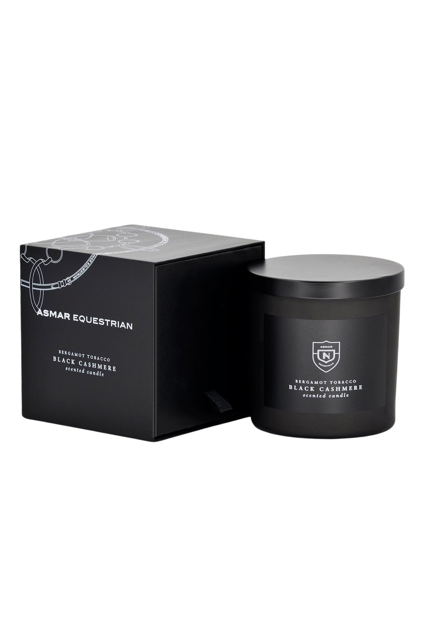 Asmar Equestrian Black Cashmere Candle, Bergamot Scent Clean Burn Premium Soy Blend Candle