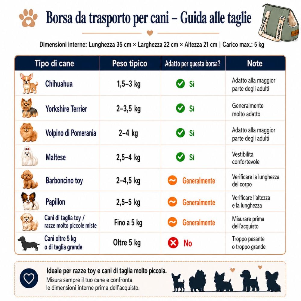 Borsa trasportino cane da viaggio 35 x 22 x 21 cm | Tails of Glory: formato compatto per cani piccoli, ideale per trasporto e spostamenti quotidiani.