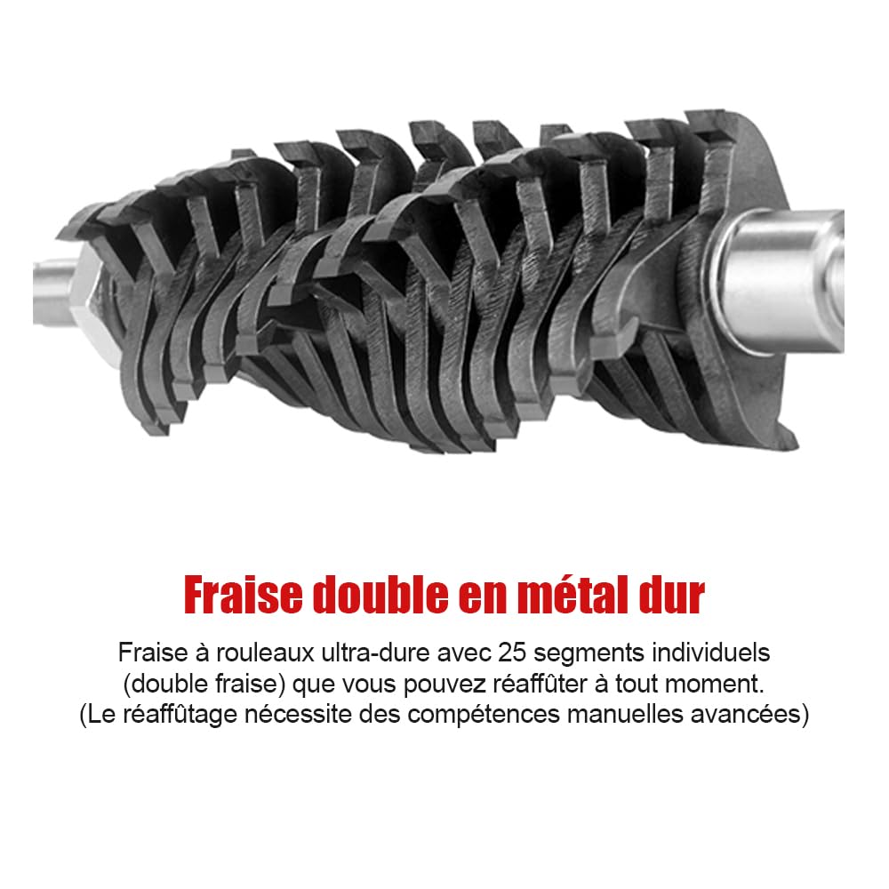 XIIW Fraiseuse à béton 1600W 4000UPM Fraiseuse à rouleau Fraiseuse de rénovation Fraiseuse à enduit Fraiseuse à maçonnerie Ponceuse à béton Fraiseuse à rouleau Fraiseuse plane Fraiseuse pour mur Béton