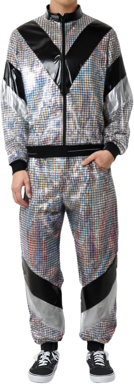Party Fashion Costume Tracksuit Pink Adult Bad Taste Leisure Suit for Theme Party Carnival 80s Outfit, Jogging Suit, Bad Taste Outfit, Fancy Dress Costumes Sports Suit