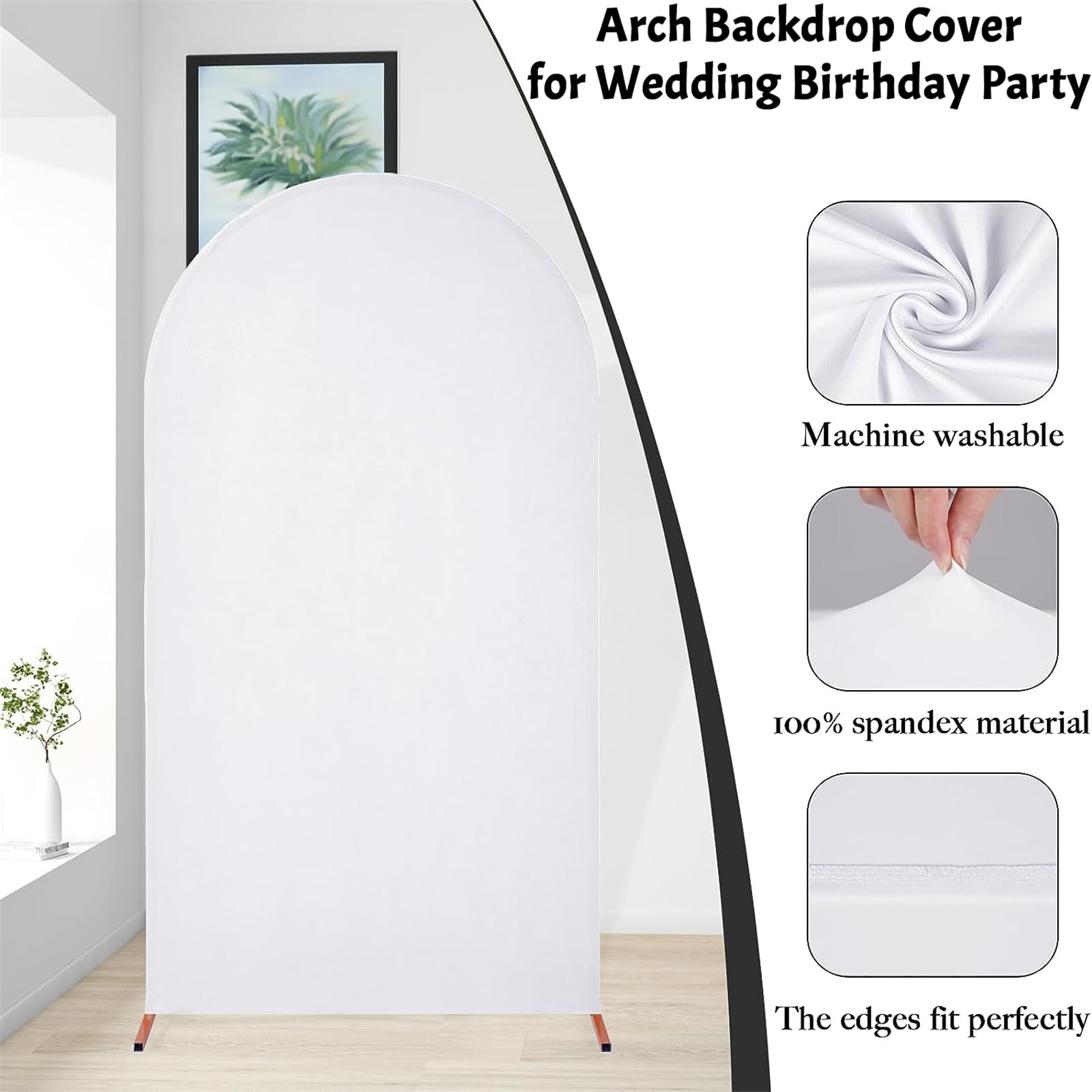 Fodero Elastico In Spandex Per Arco Da Festa – 7.2x3.9FT, Rosa Scuro - 4