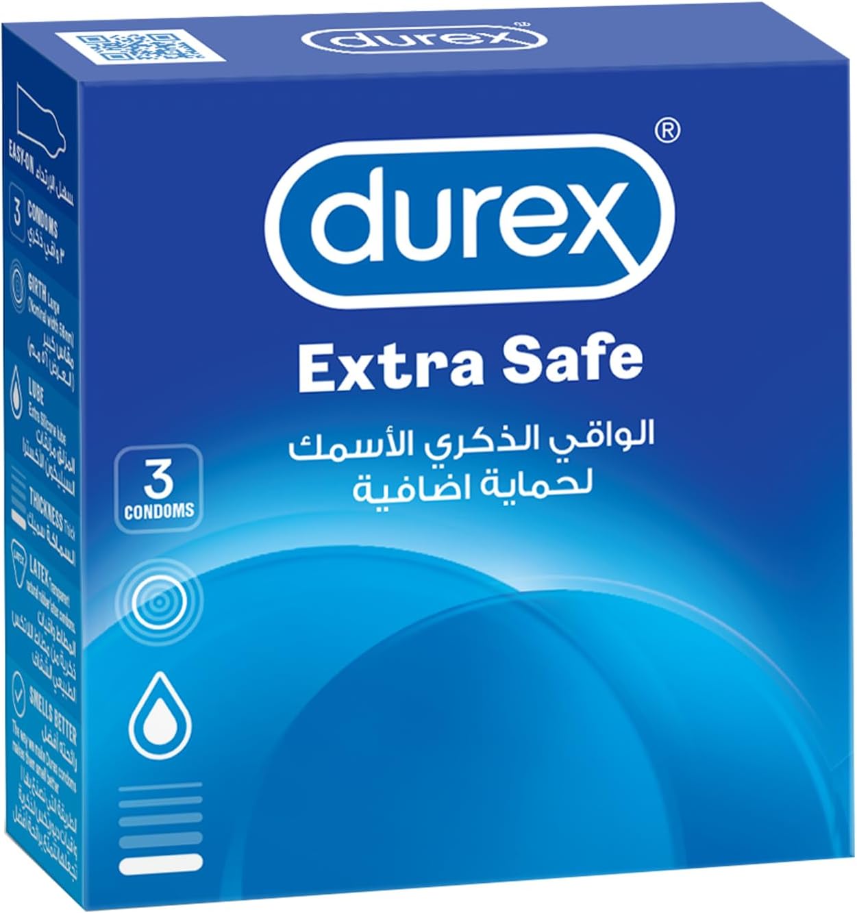 Extra Safe Extra Lubed Condoms for Men, 12 Count, Pack of 3