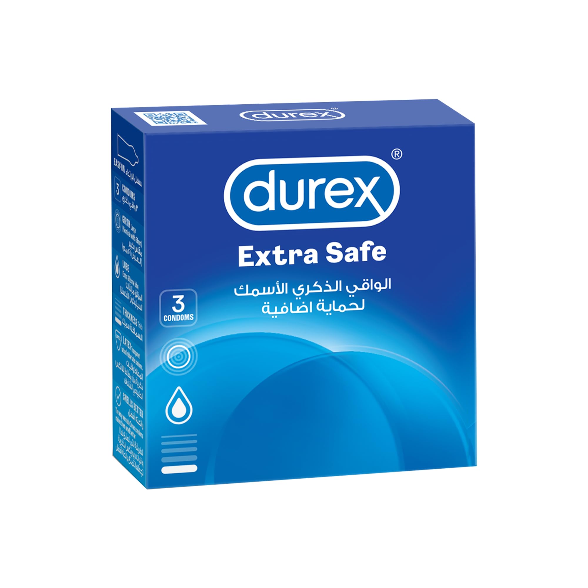 Durex Extra Safe Extra Lubed Condoms for Men, 12 Count, Pack of 3