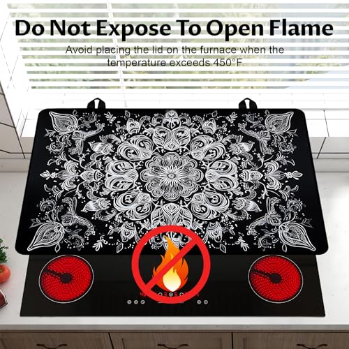 Image of BVBOX Stove Top Cover for Electric Stove, 28 inch x 20 inch Glass Cooktop Protector Mat with Hanging Loops, Anti-Scratch Non-Slip Dish Drying Mat, Washable Countertop Pad
