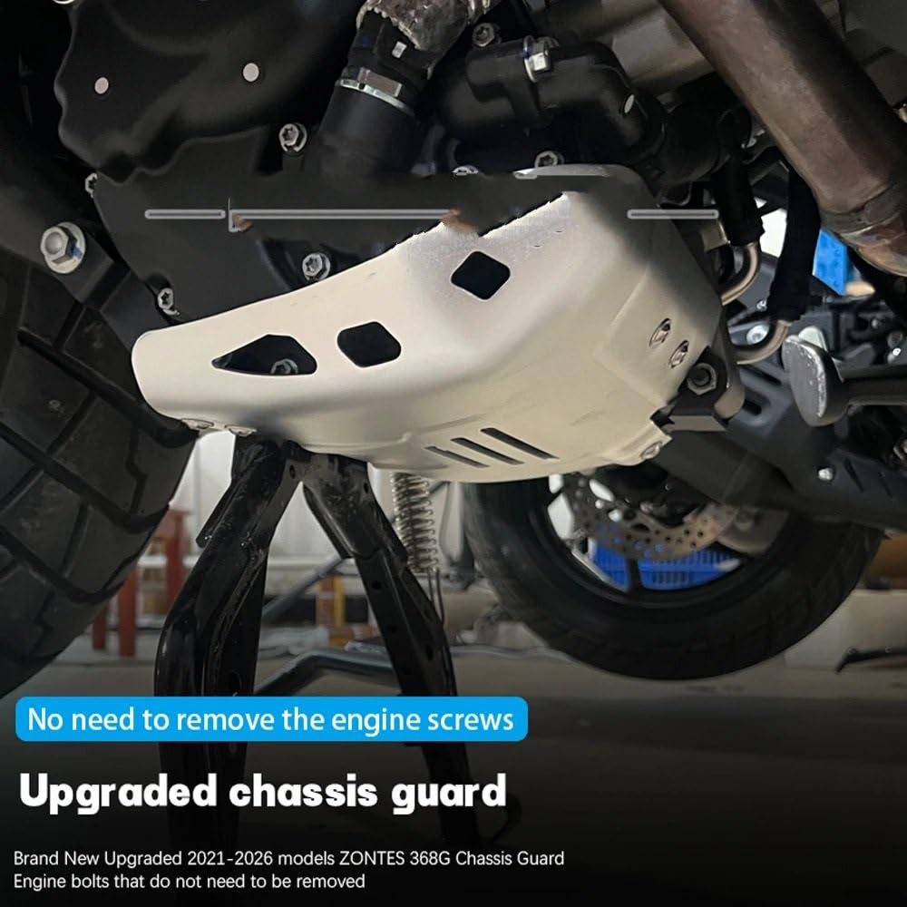 Protector de motor Adatto per ZONTE 368G 2026-Protezione del telaio del motore modificata Copertura in lega di alluminio Protezione sottoscocca(Silver)