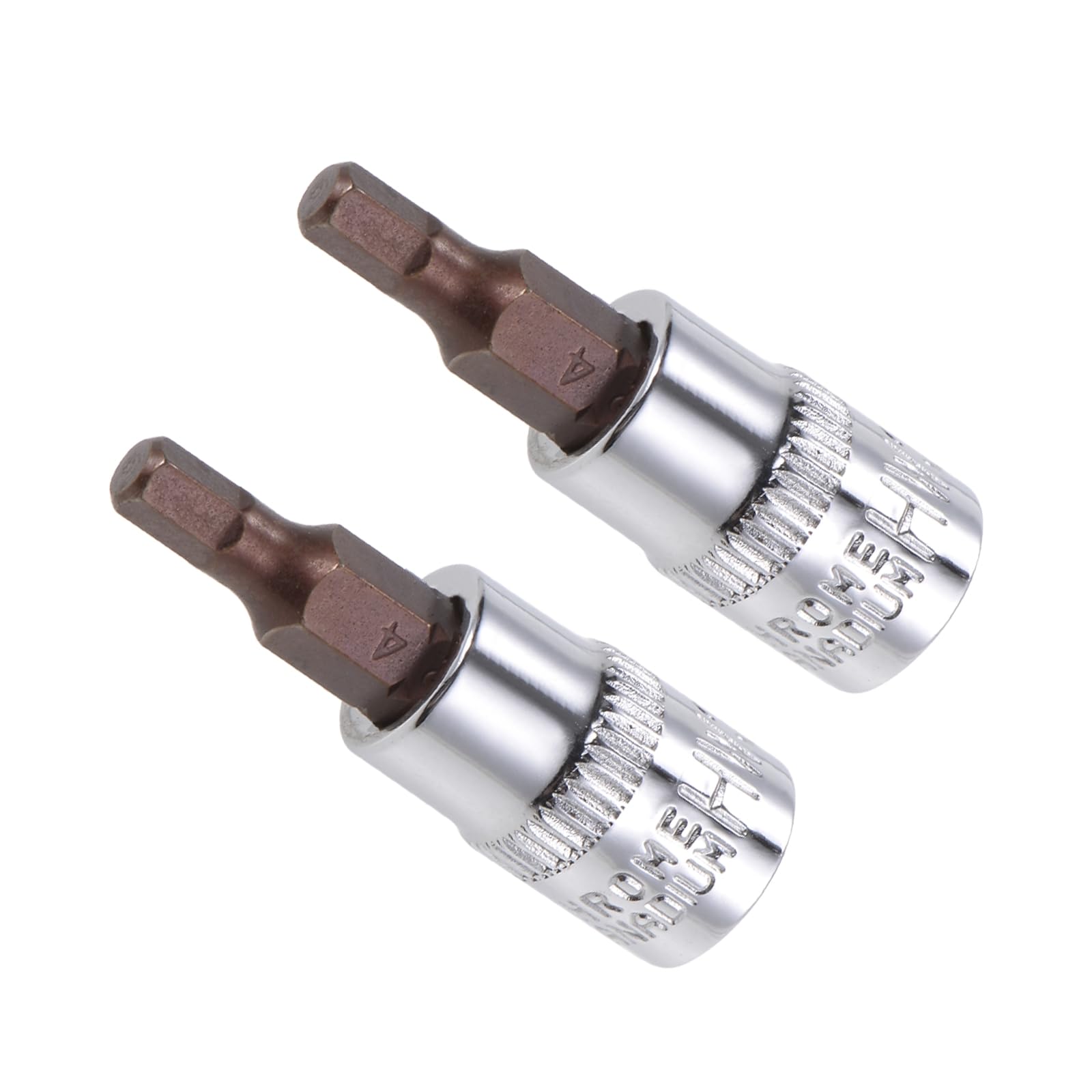 Chiave Esagonale a Bussola, Metrico H4 (4mm) Punta 1/4" Attacco 1,5" Lungo, Acciaio Legato S2 Temprato al Cromo-Vanadio - (Applicazioni: per Applicazioni Fissaggio) 2pz