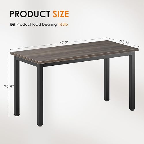 Miniatura 183 de DlandHome Escritorio pequeño para computadora de 31.5 pulgadas, mesa de escritura para espacios pequeños, mesa de estudio, escritorio para Nogal