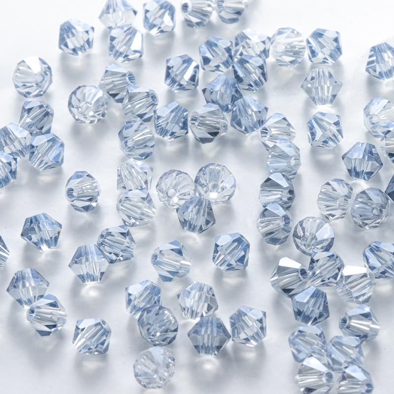 Zestaw wielokolorowych koralików Bicone Crystal Beads - koraliki szklane 3-6 mm do wyrobu biżuterii i projektów rękodzielniczych(Pink,6MM about 280PCS)