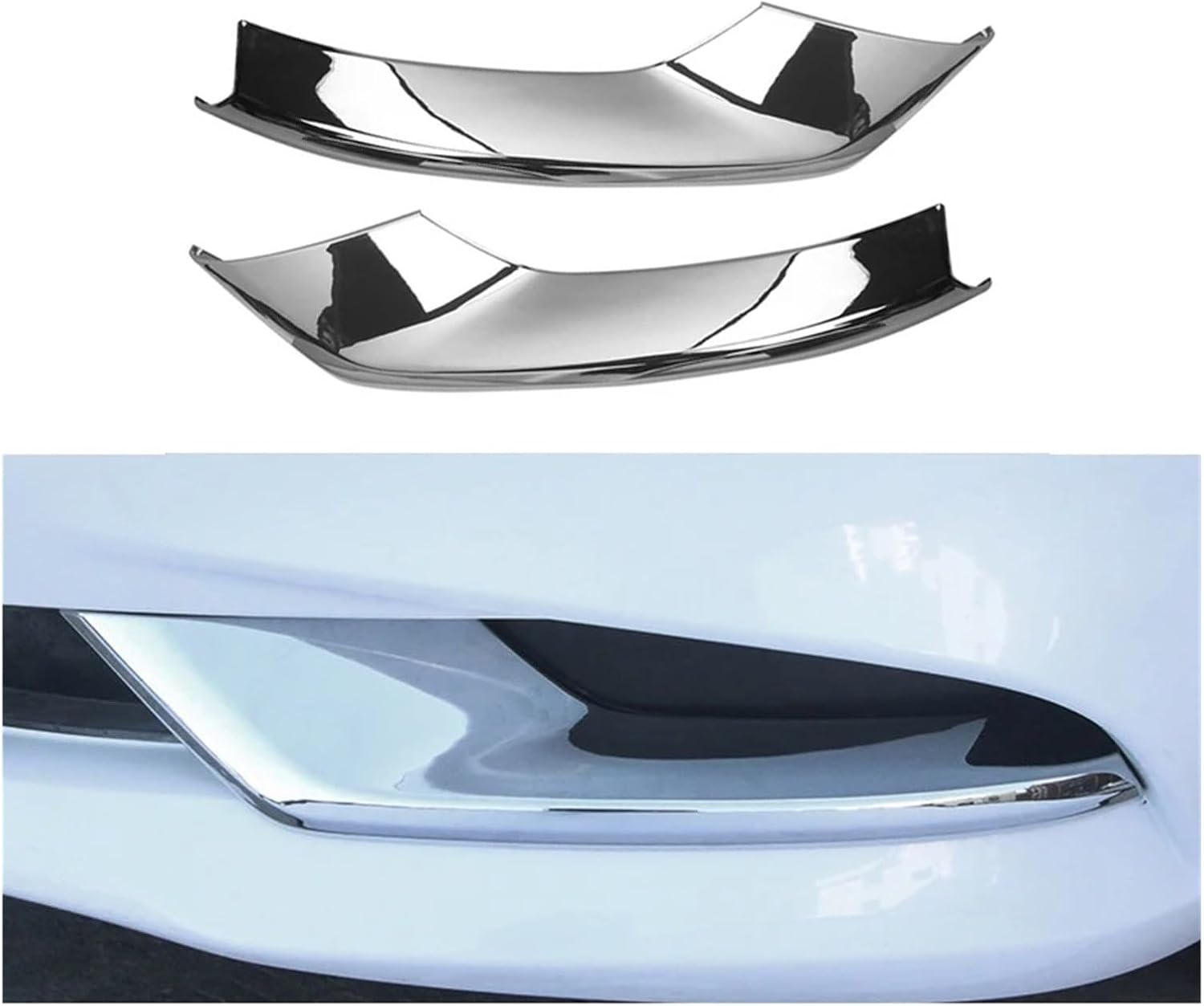 Compatible For Mazda 3 BP 2019-2022 2023 2024 2025 Car Front/Rear Fog Light Cover Trims Back Tail Bumper FogLight Lamp Molding Garnish(Rear Silver)