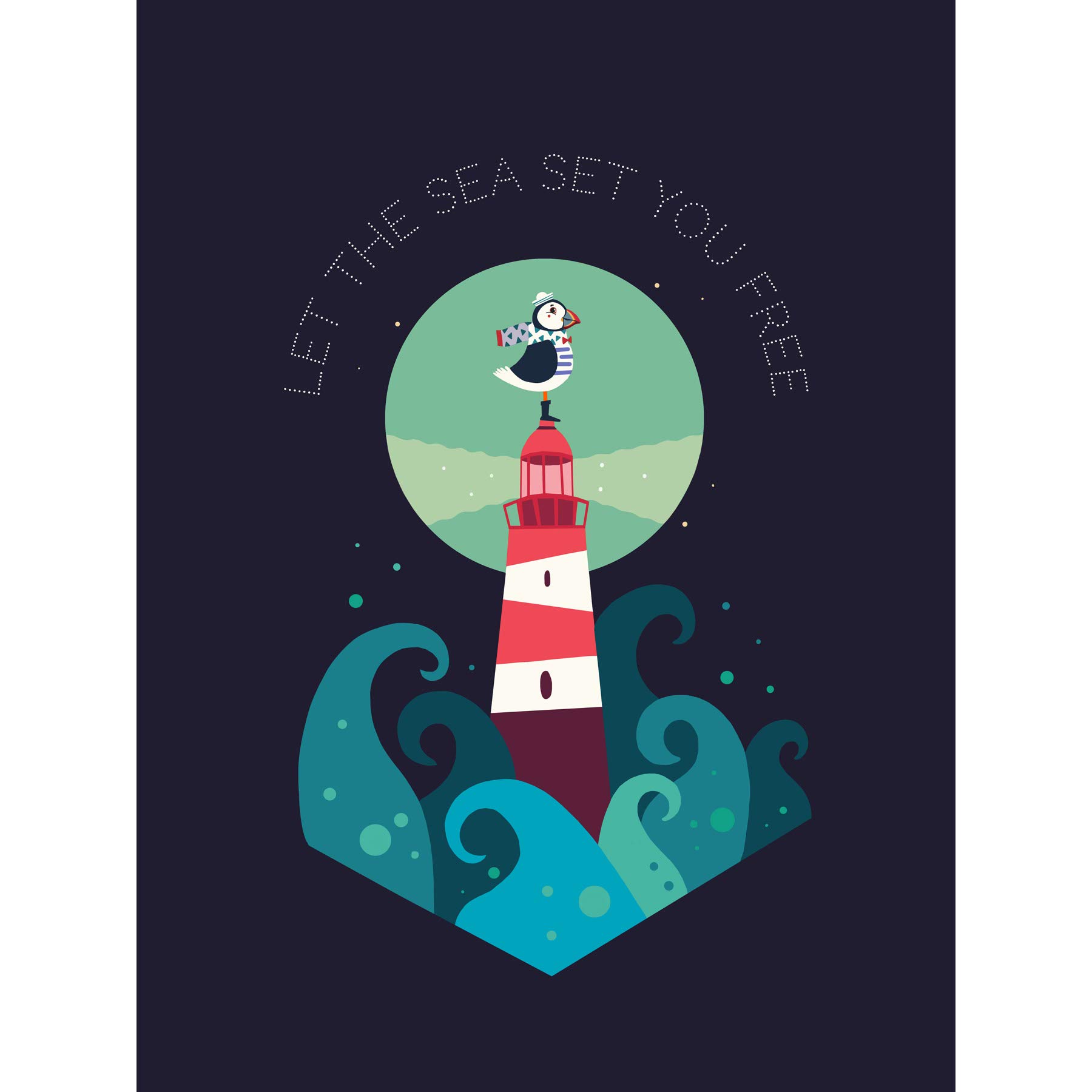 Wee Blue Coo Lighthouse Sea Free Large Art Print Poster Wall Decor 18x24 inch