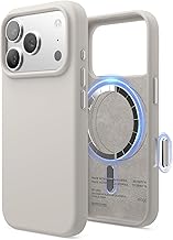 elago Magnetic Silicone Case for iPhone 17 Pro - MagSafe Compatible, Premium Liquid Silicone, Shockproof, Slim Protective Case (Taupe)