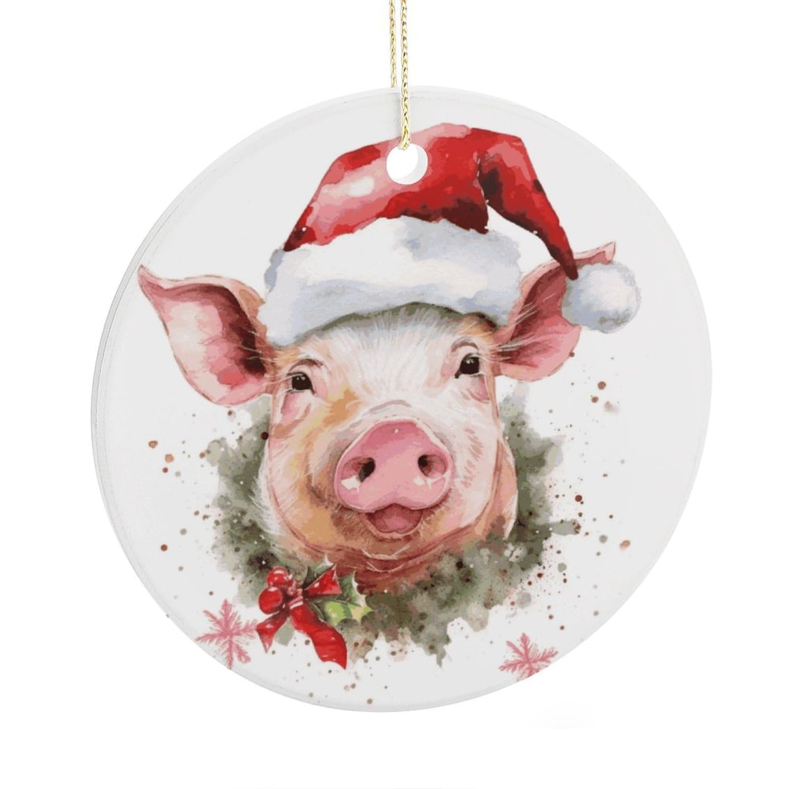 Adfgyerh Style Smiling (2) Ceramic Circular Pendant,2.9 Inch，Hanging Ornament，Gift Exchange Idea Round Ceramic Ornament,For Mom And Daughter，For Home Indoor Outdoor Decor.