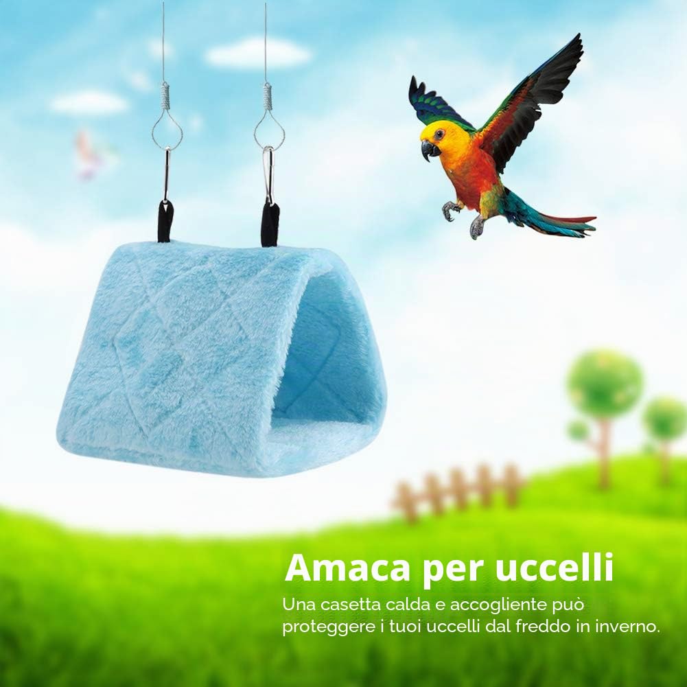 TOPINCN - Amaca per Uccelli Calda Morbida Tessuto Felpato Appendere alla Gabbia Uccelli Pappagalli Ideale per linverno Calda Funge Sia Letto Che Giocattolo Include Borsa Cotone