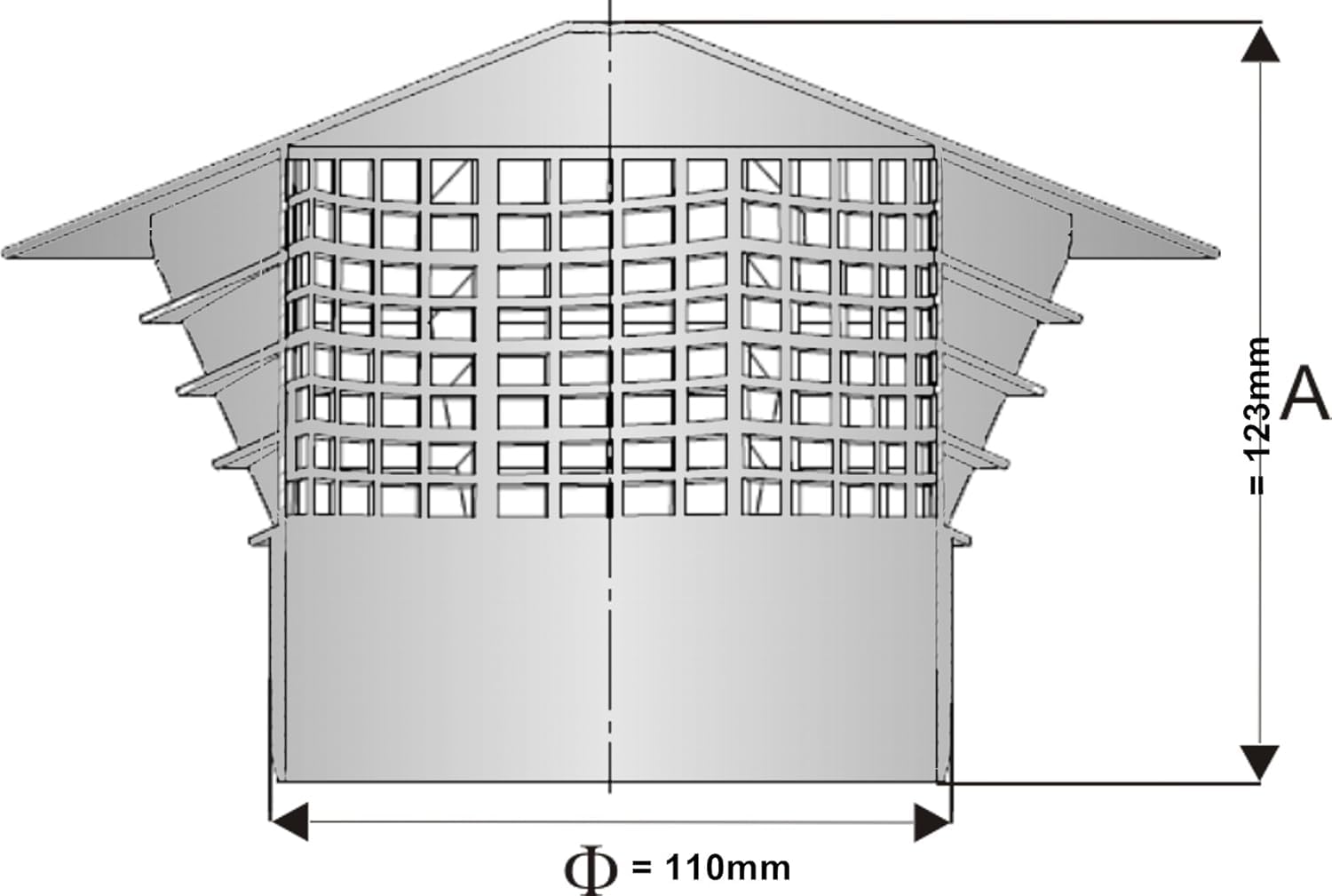 Univent DN 110 - Campana de ventilación para tejado (110 mm, montaje en tubería)