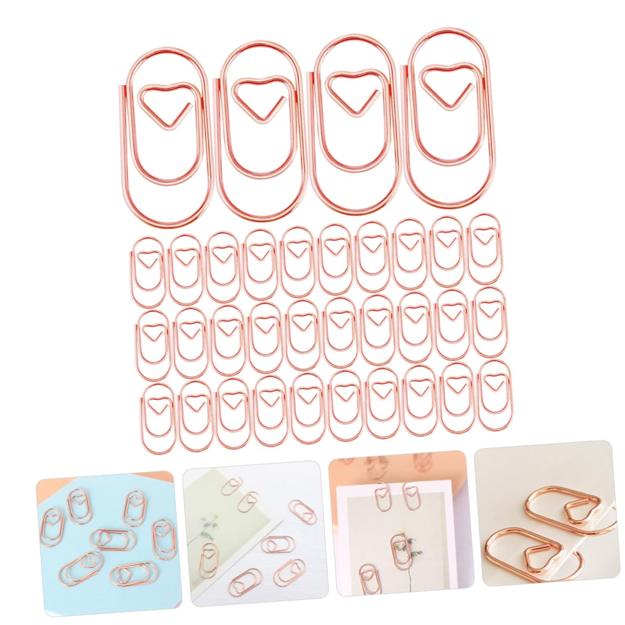 OSALADI 4 Set Graffette Metalliche Clip Per Documenti E Creative Per Ufficio E Scuola Per Note E Foto Confezione 200 Pezzi * 4