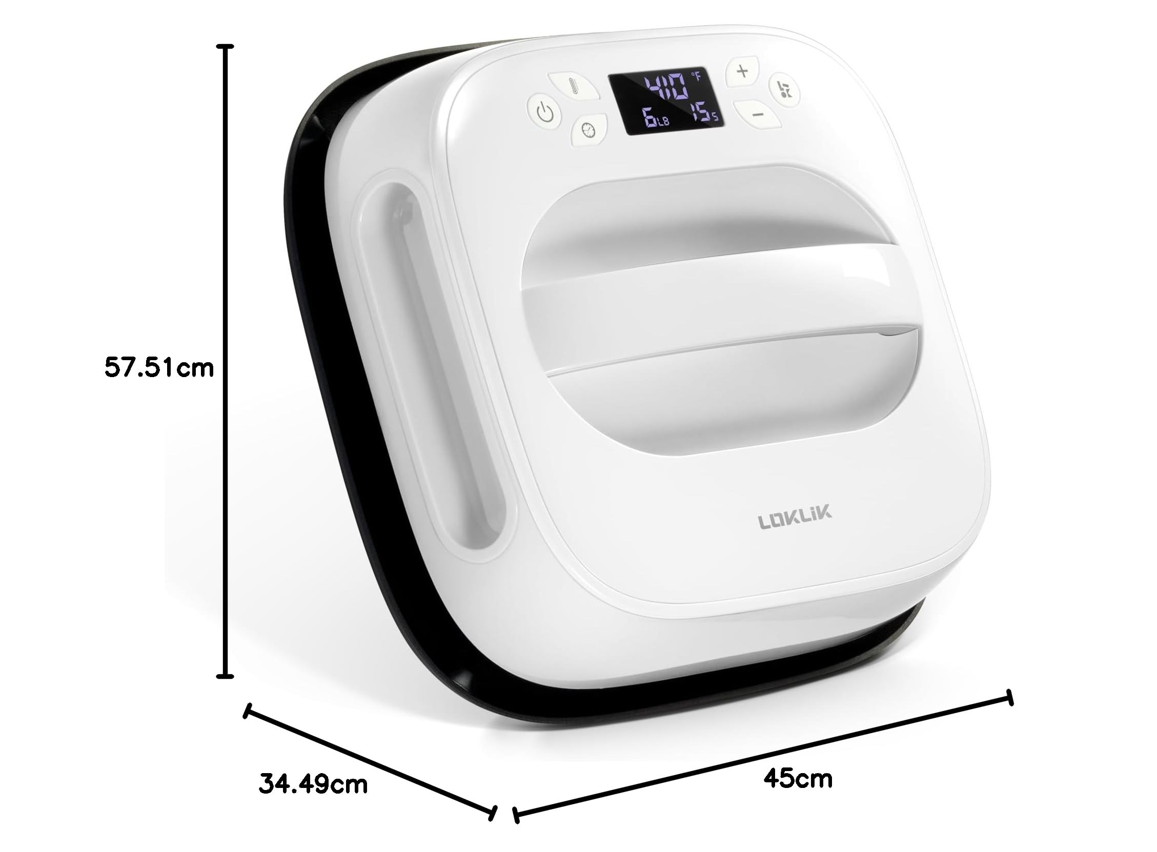 LOKLIK Impress Easy - Máquina de impresión de camisetas para impresión por sublimación con placa grande de 25 cm, máquina de prensa de calor de vinilo de transferencia de calor, perfecta para