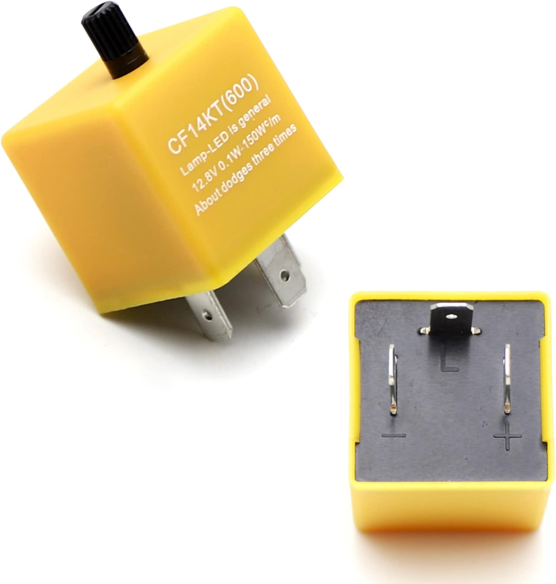 iJDMTOY 3-Pin CF-14 CF14 EP35 Speed Adjustable Strobe/Flash/Blink LED Flasher Relay Fix for Upgrading Incandescent Turn Signal Light Bulbs to LED Lights