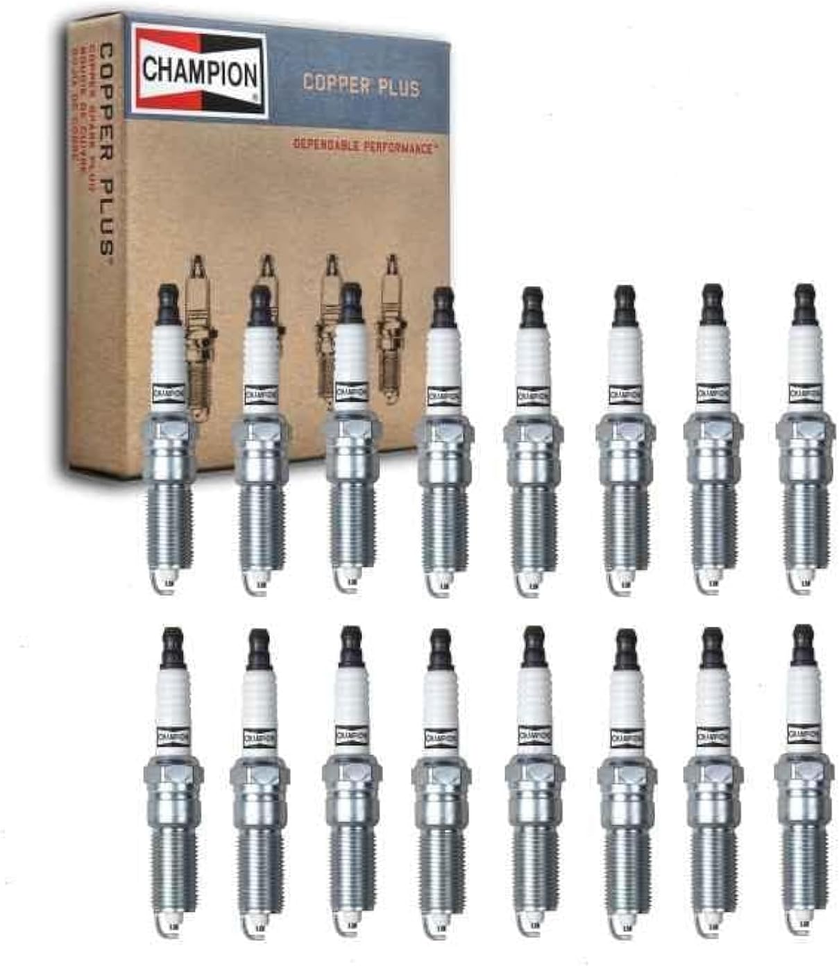16 pc Champion Copper Plus Spark Plugs compatible with Chrysler 300 5.7L V8 2005-2008