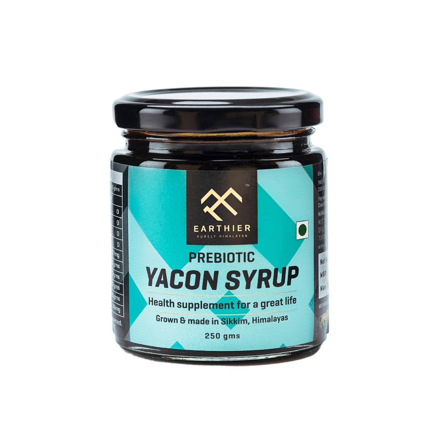 Earthier Yacon Syrup | Natural Blood Sugar Management | Prebiotic | Curbs Appetite & Boosts Metabolism | 100% Plant Based | 250 grams