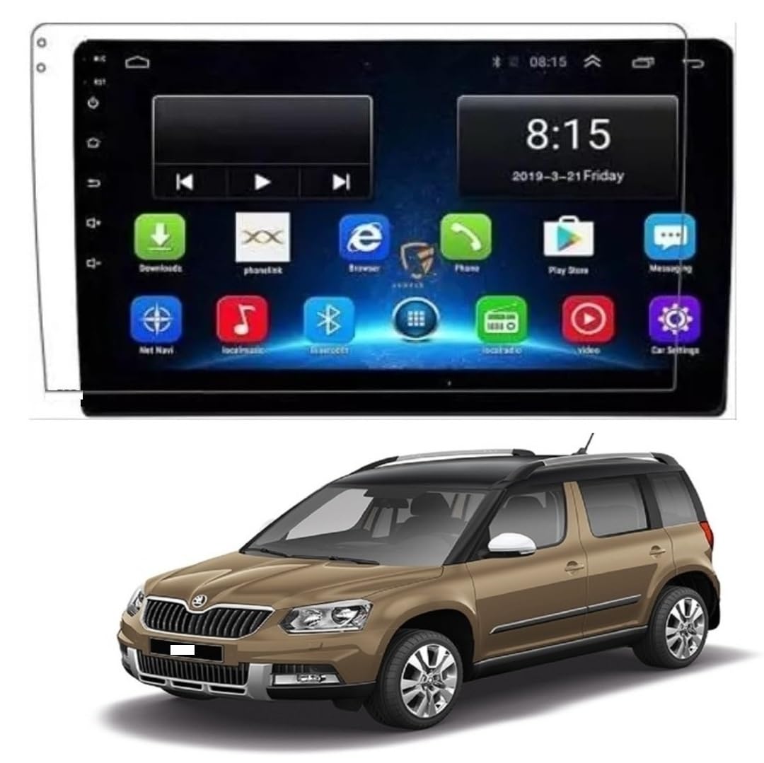 edge to edge screen guard for android 9 inch car stereo for skoda yeti [bubble proof] (pack of 1)