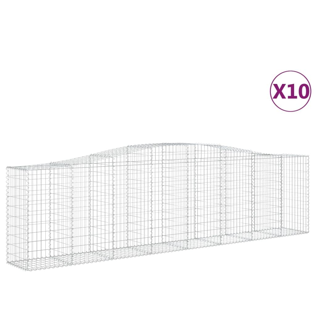 10 sztuk 400 x 50 x 100/120 cm koszyki gabionowe do dekoracyjnych barier dźwiękochłonnych do ogrodu kosze łukowe gabiony 10 sztuk, wykonane z żelaza