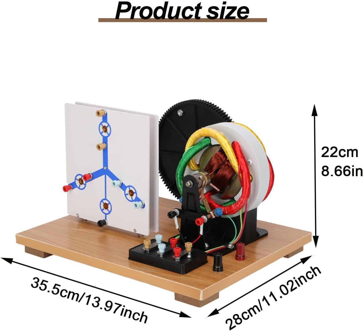 Three Phase AC/DC Generator Model Hand Crank Electric Generator Physics Experiment Kit, STEM Science Education Teaching Instrument for Middle High School Classroom Lab, DIY Electricity Learning