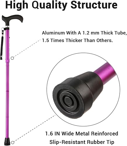 Miniatura 6 de Bastón de caminar  Bastones plegables ajustables para hombres y mujeres, bastón con para personas mayores y adultos