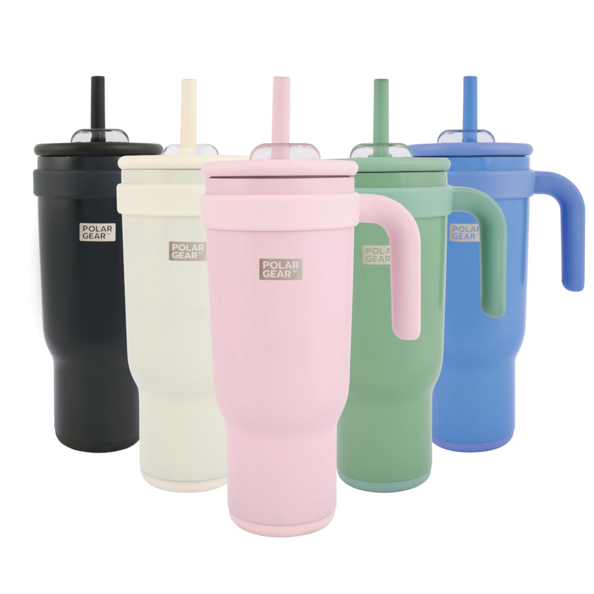 Polar Gear Stainless Steel Water Bottle with Straw - 1.1L Double Wall Insulated Tumbler with Straw and Lid - BPA- Free Leakproof Water Flask - Drinks Bottle Keeps Drinks Hot or Cold for Hours