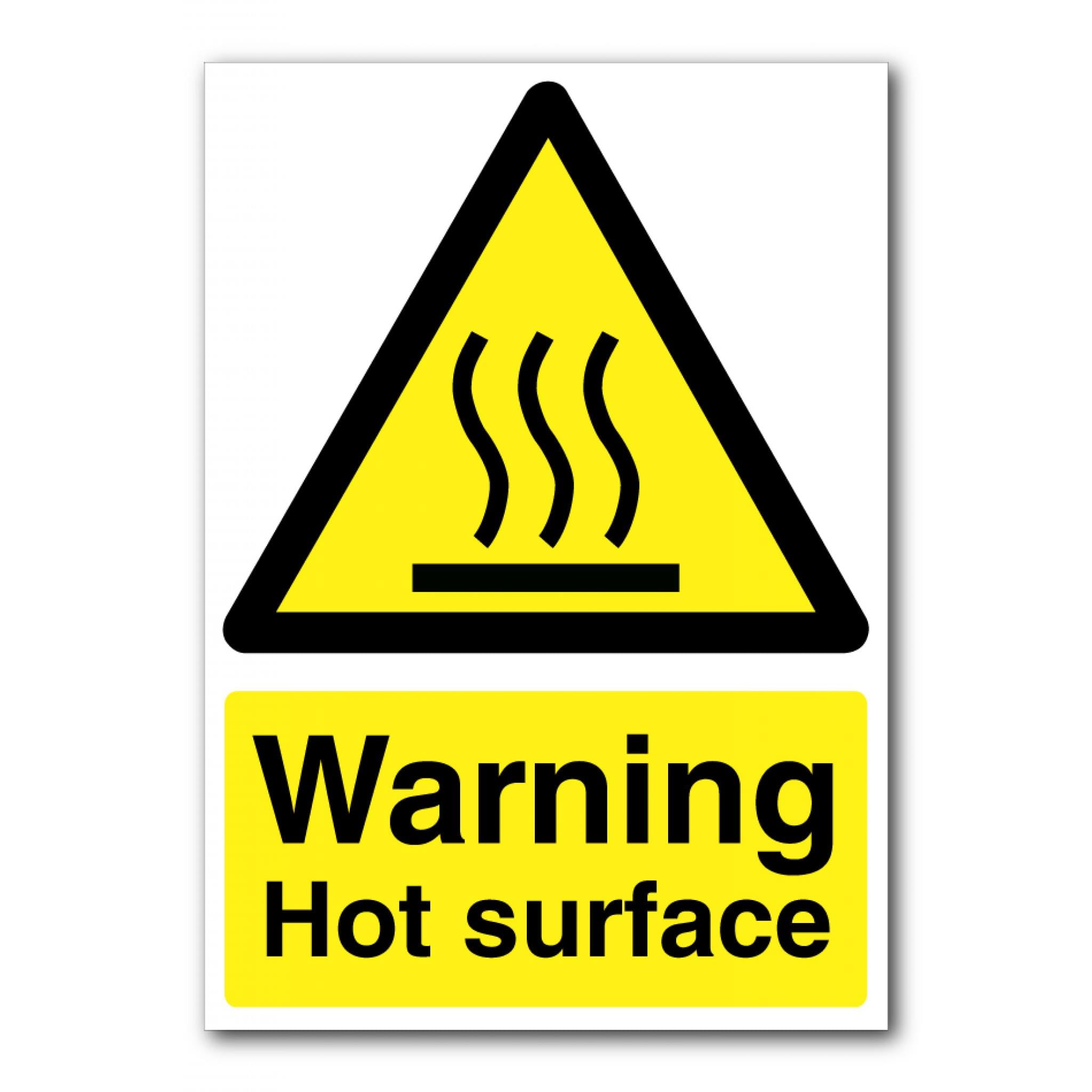 Warning Hot Surface Sign, 12x8 Inch Metal Tin Sign, High Temperature Caution for Industrial Equipment and Piping