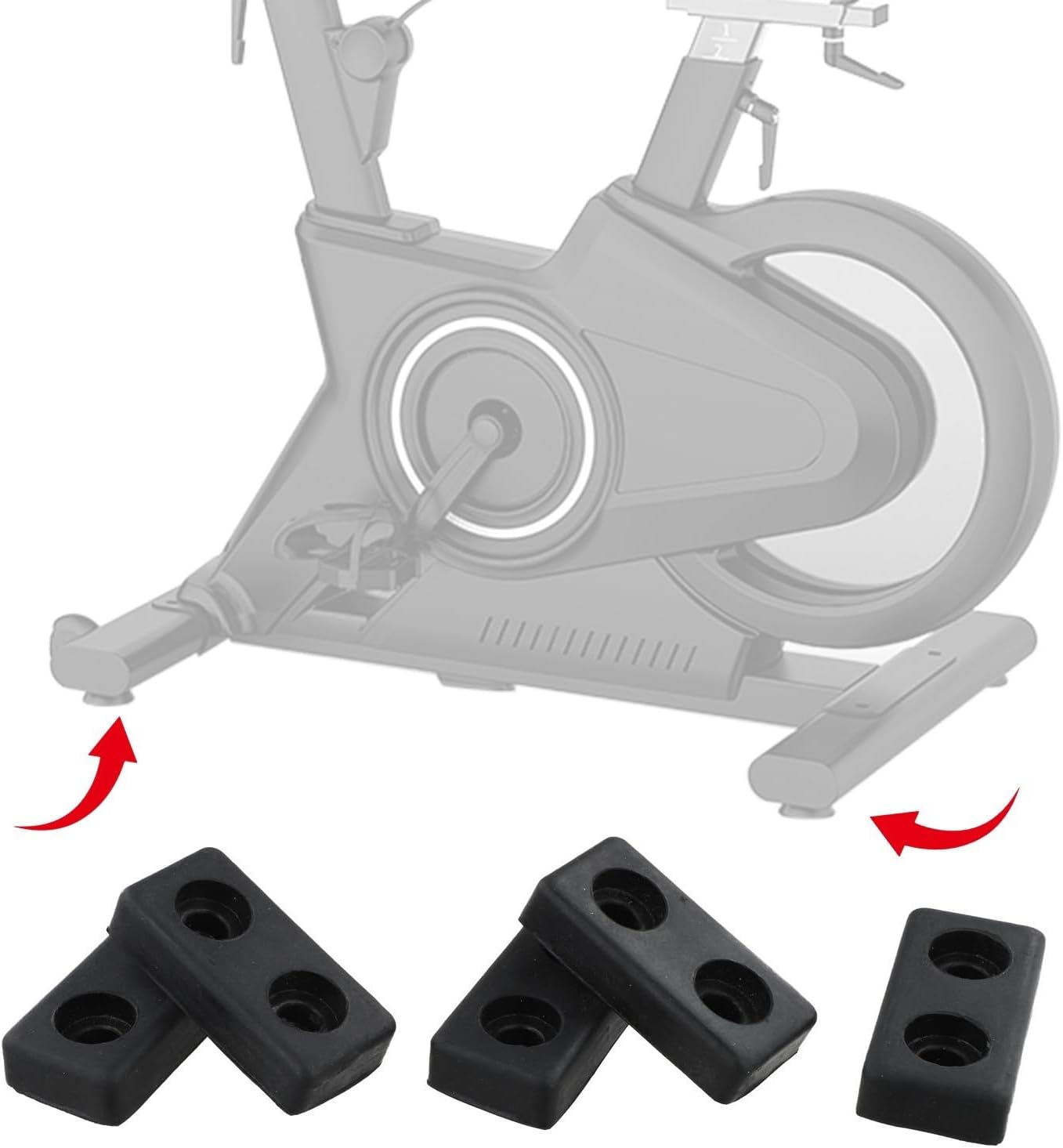 5pcs Fitness Equipment Rubber Shock Absorbing Bumpers Pads to Protect Floors and Minimize Vibration, Suitable for Gym Bikes and Workout Machines