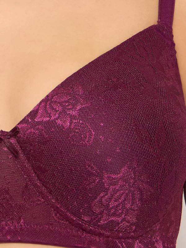 Image of Clovia Women's Lace Padded Non-Wired Bra