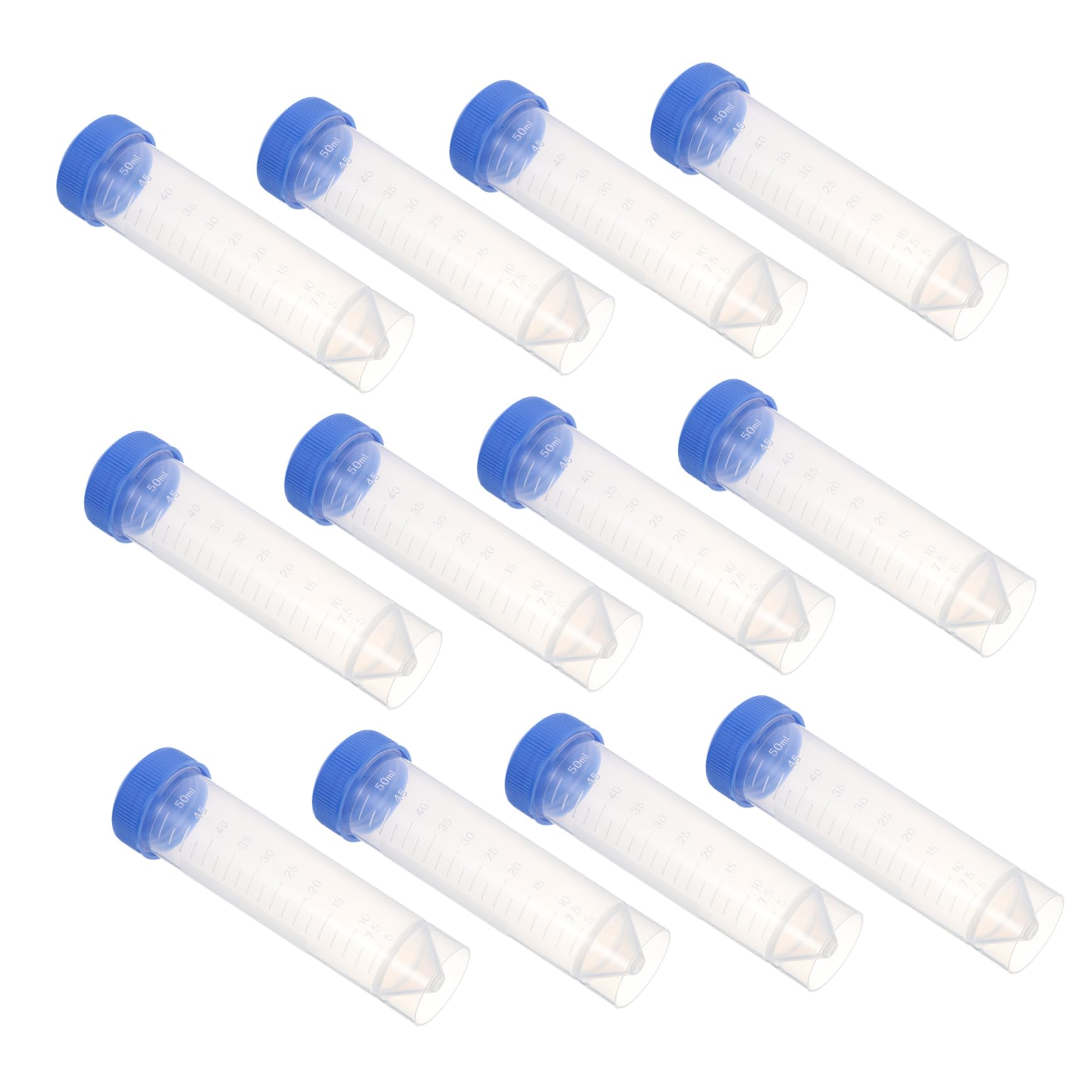 NAMOARLY 25 Pack 50ml Screw Caps High Transparency Accurate Scale for High Speed Centrifugal Random Color