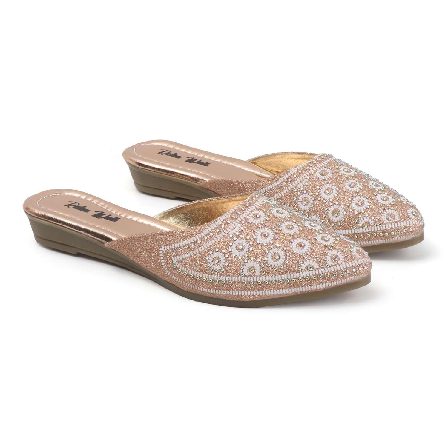 Women’s Embellished Flats | Stylish Comfortable TPR Sole Slip-On Sandals for Casual | Lightweight Fashion Flats Slippers for Woman & Girls-image-20