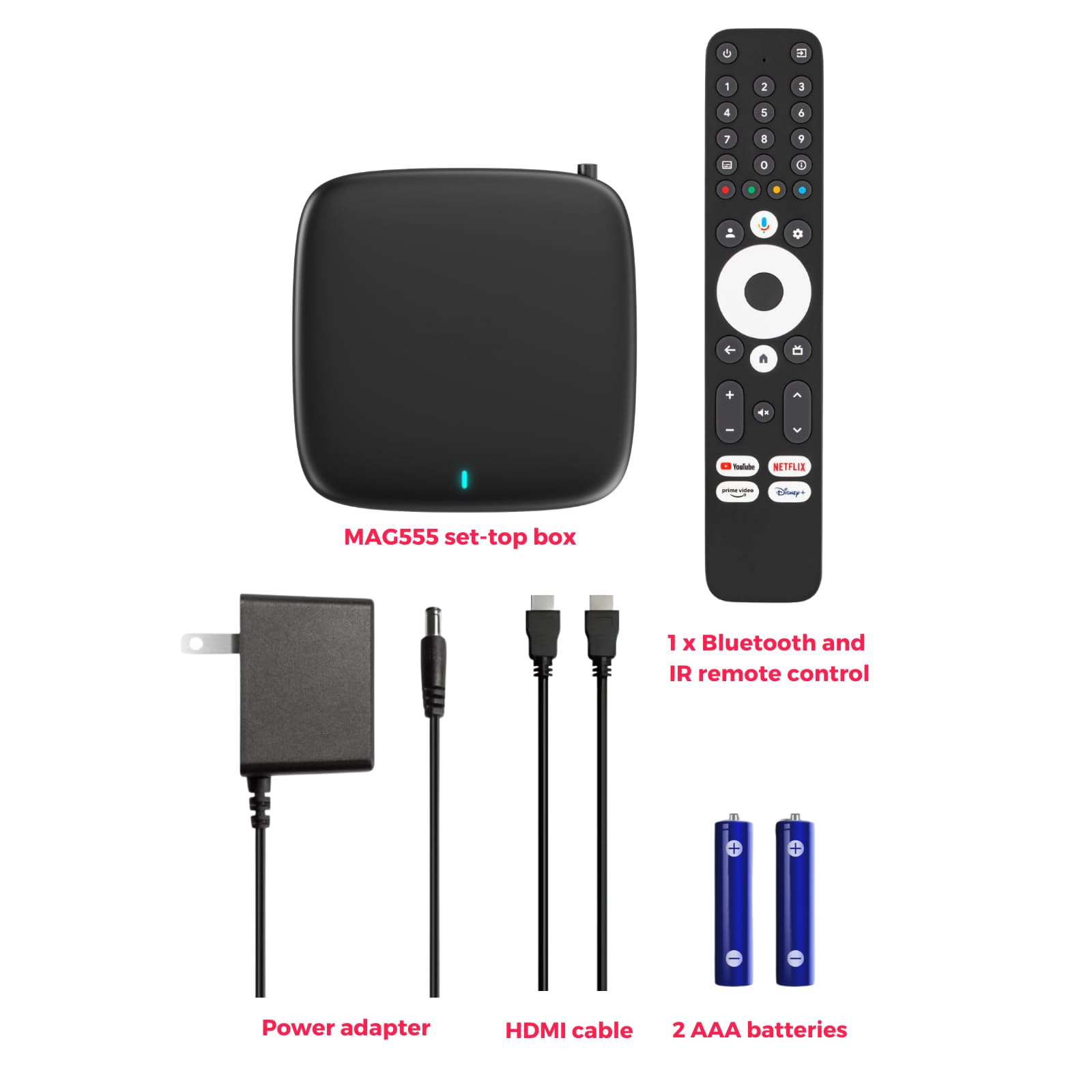 Raxxio MAG555 Google TV Box – 4K HDR Android TV Media Player with Google TV OS, Dual-Band Wi-Fi, Bluetooth 5.0, and Voice Remote with Google Assistant