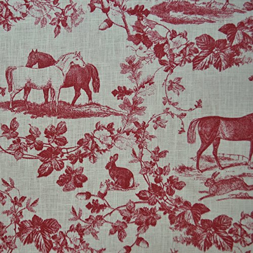 Textiles français Tessuto di lino - il cavallo