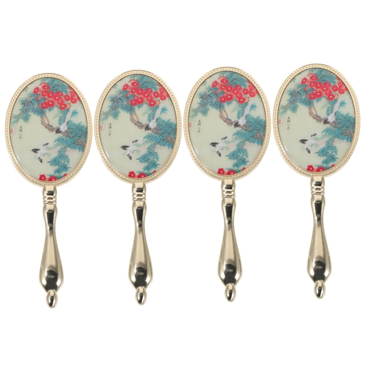 Miroir à main LED de maquillage portable en métal Beavorty x4