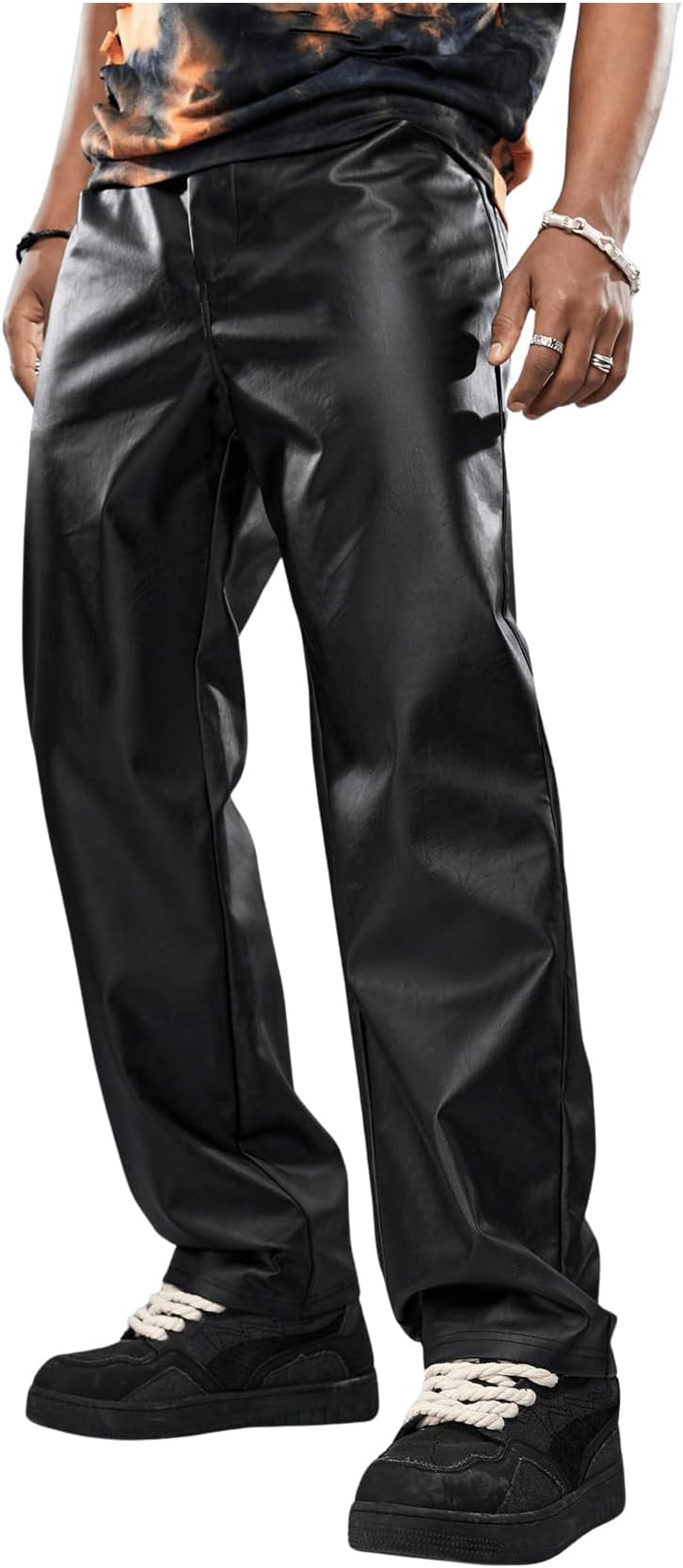 leather pants and dunks