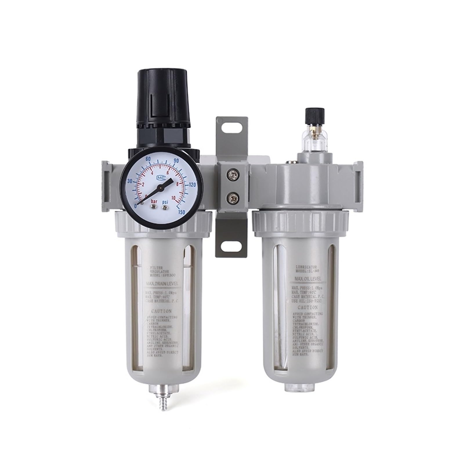 Druckluftfilter-Wasserabscheider, Luftquellenprozessor Öl-Wasserabscheiderfilter SFC200 SFC300 SFC400 SFR200 SFR300 SFR400 Einzelgelenk & Zweiteilig(Two piece SFC400)