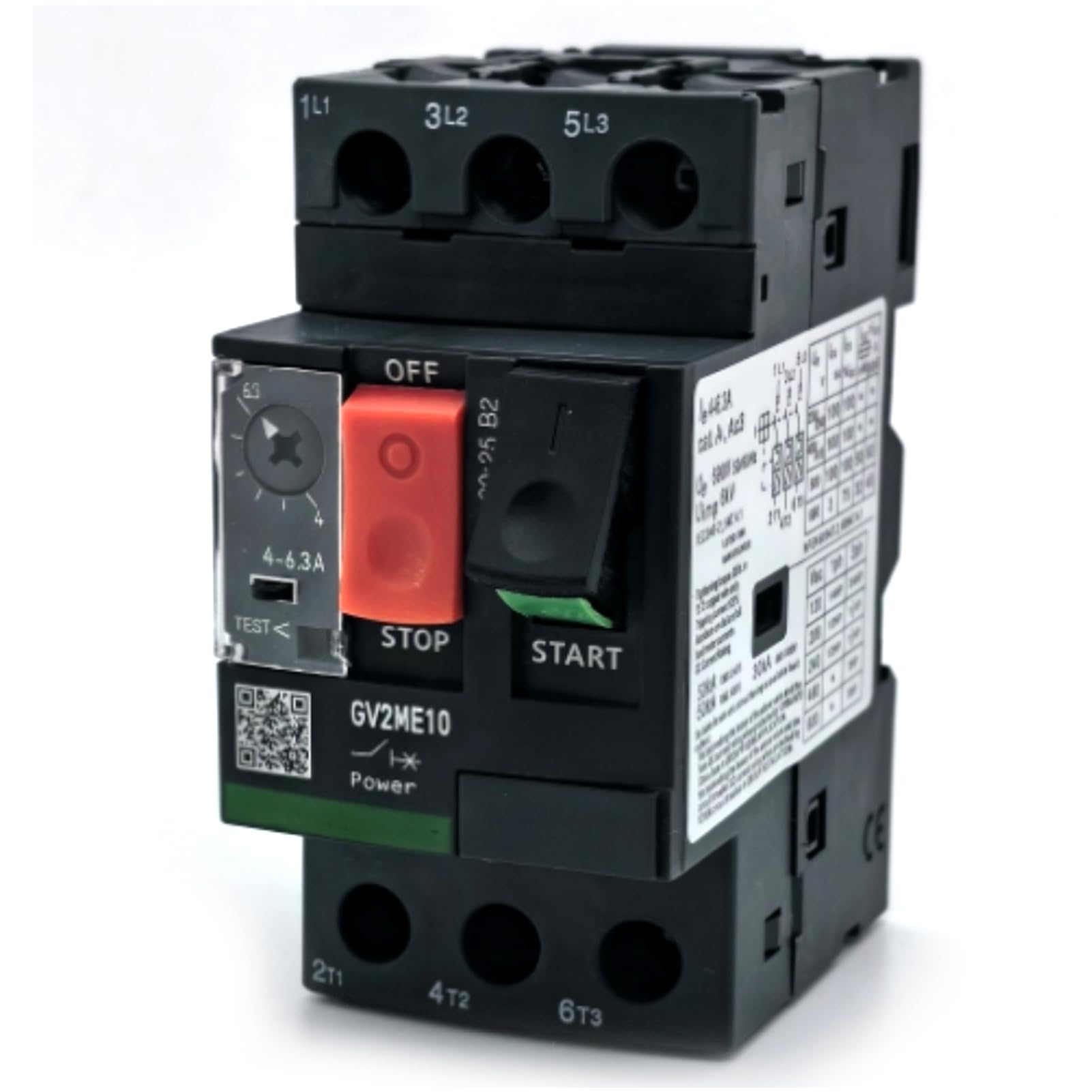 Disjoncteur Moteur GV2ME10 690V 4-6.3A 3P Disjoncteur de Protection Moteur Disjoncteur Moteur Type de commande à bouton Tension assignée de choc 6KV Montage sur rail