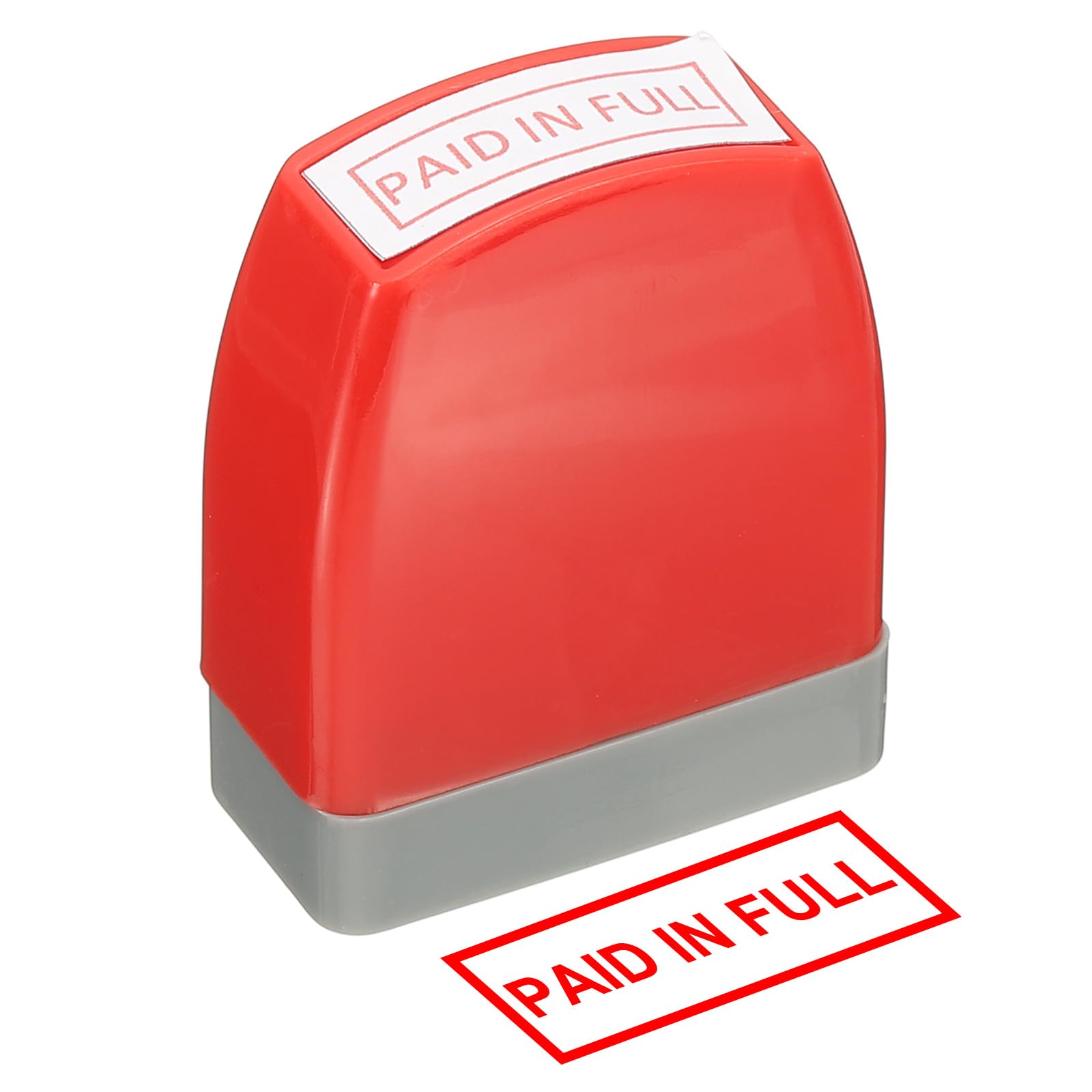 PATIKIL Paid in Full Notice Stamp Self Inking, Red Ink Office Pre Inked Message Stamp for Business, Red
