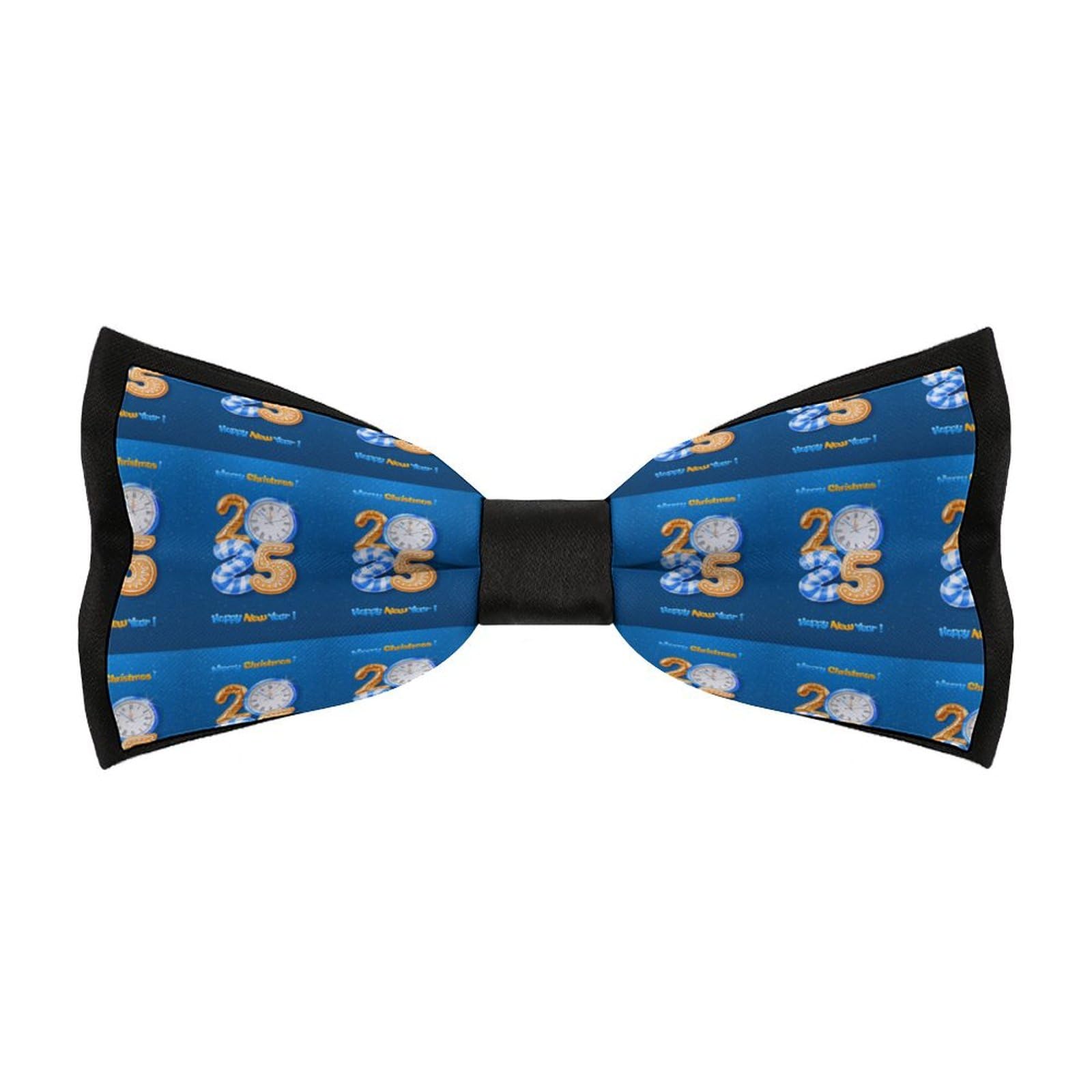 JYYAU Happy New Year 2025 Bow Tie Adjustable Necktie For Men Business Fashion Pre-tied Tie Neckwear Novelty Accessory For Weddings Party Festival