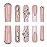 YoYoee Long Square False Nails 3D Butterfly Nails Tips Gradient Nude Press on Nails French Fake Nails for Women and Girls 24PCS