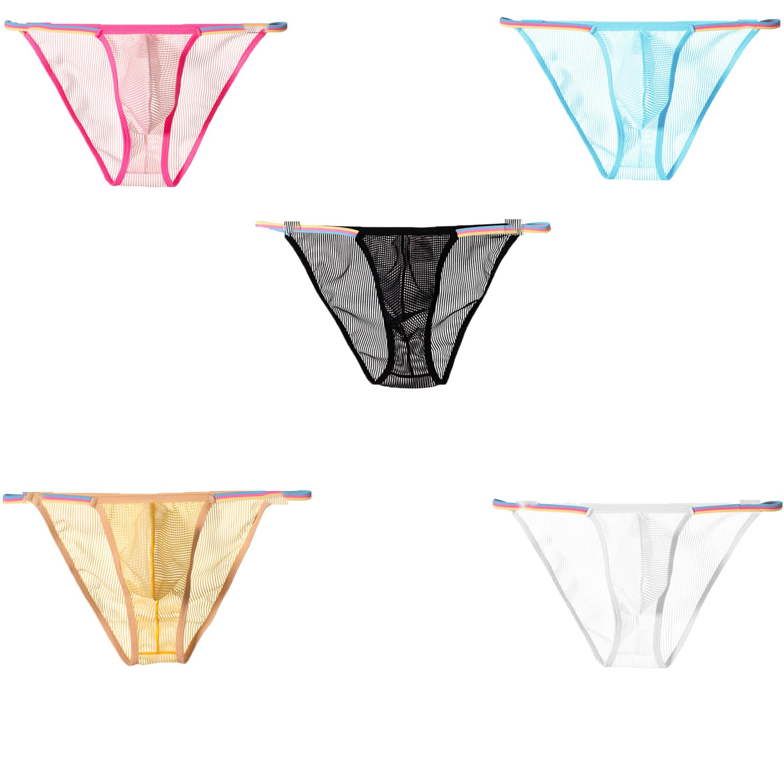 Faringoto Slip da uomo biancheria intima ultra sottile in rete pura mutande