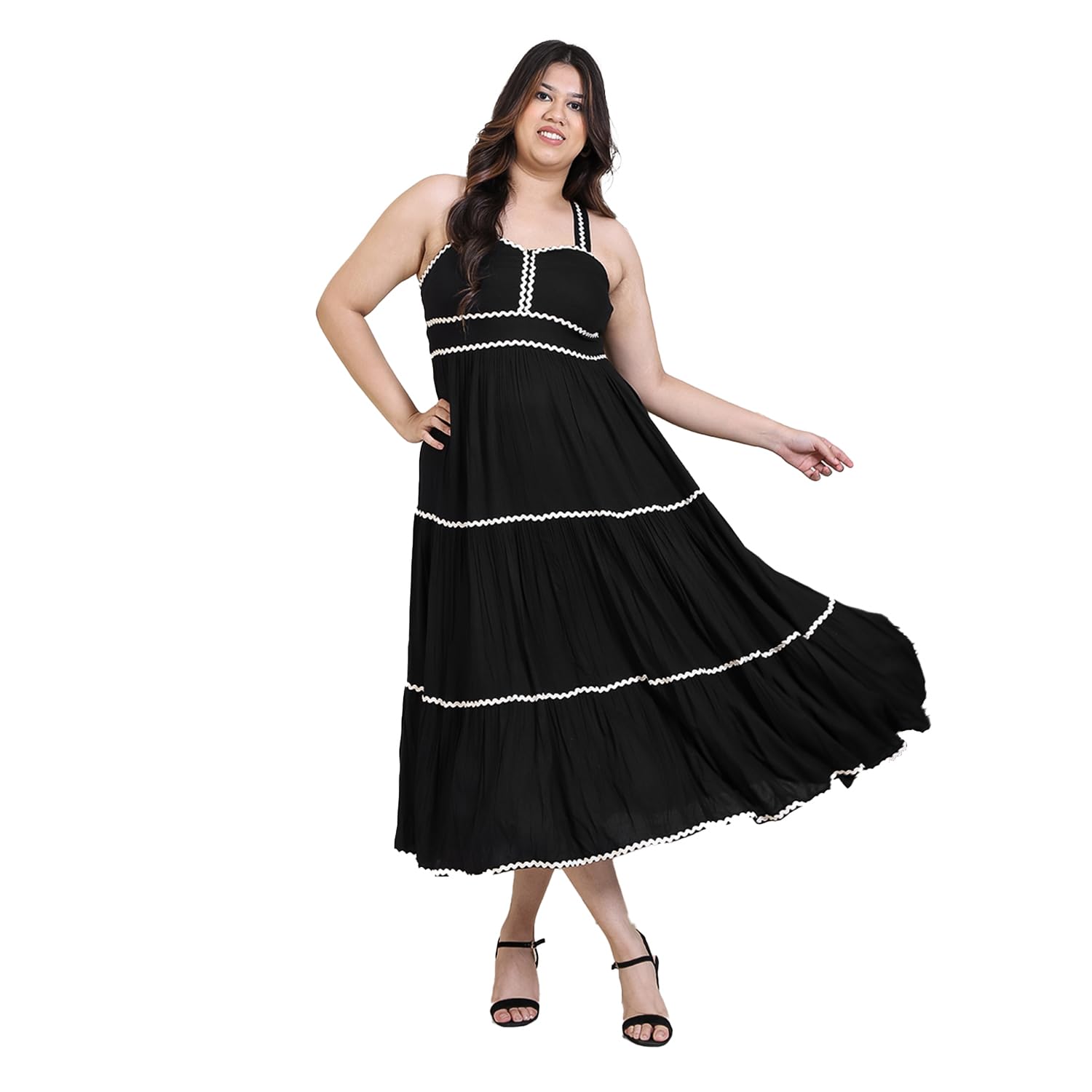 Buy DEEBACO Women's Plus Size Solid Rayon |Sweet Heart Neck