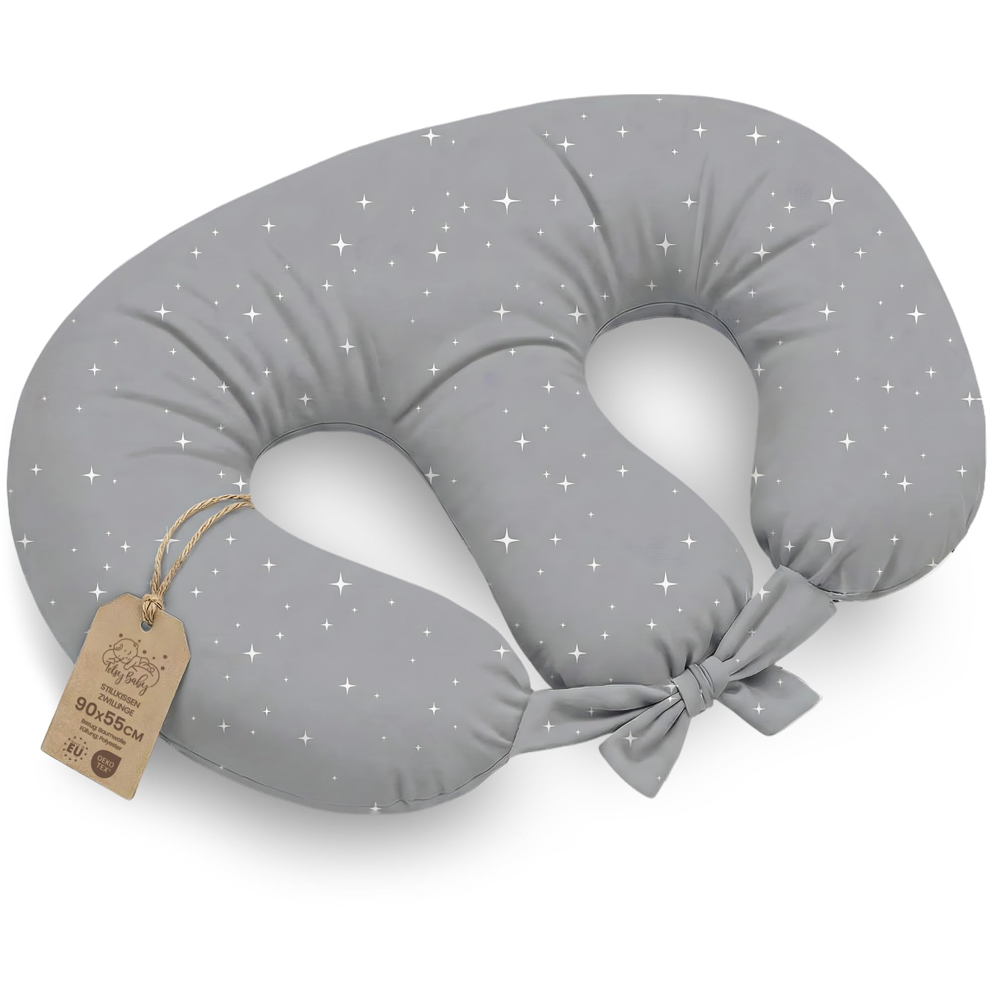 Stillkissen XXL für Zwillinge 90x50 cm - Breastfeeding Nursing Pillow Baby Kissen für Twin Stillen und Lagerungskissen Twins Still Babykissen Stillmond Oeko-Tex Galaxie