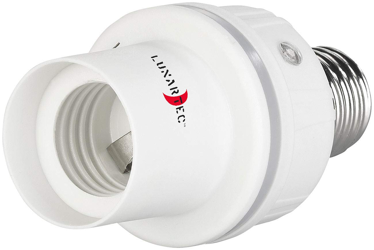 Lunartec Lampenadapter: 4er Pack Lampensockel-Adapter E27 auf E27 mit Helligkeitssensor (Klatschlampen Adapter, Lampenfassung mit Dämmerungssensor, Auto)