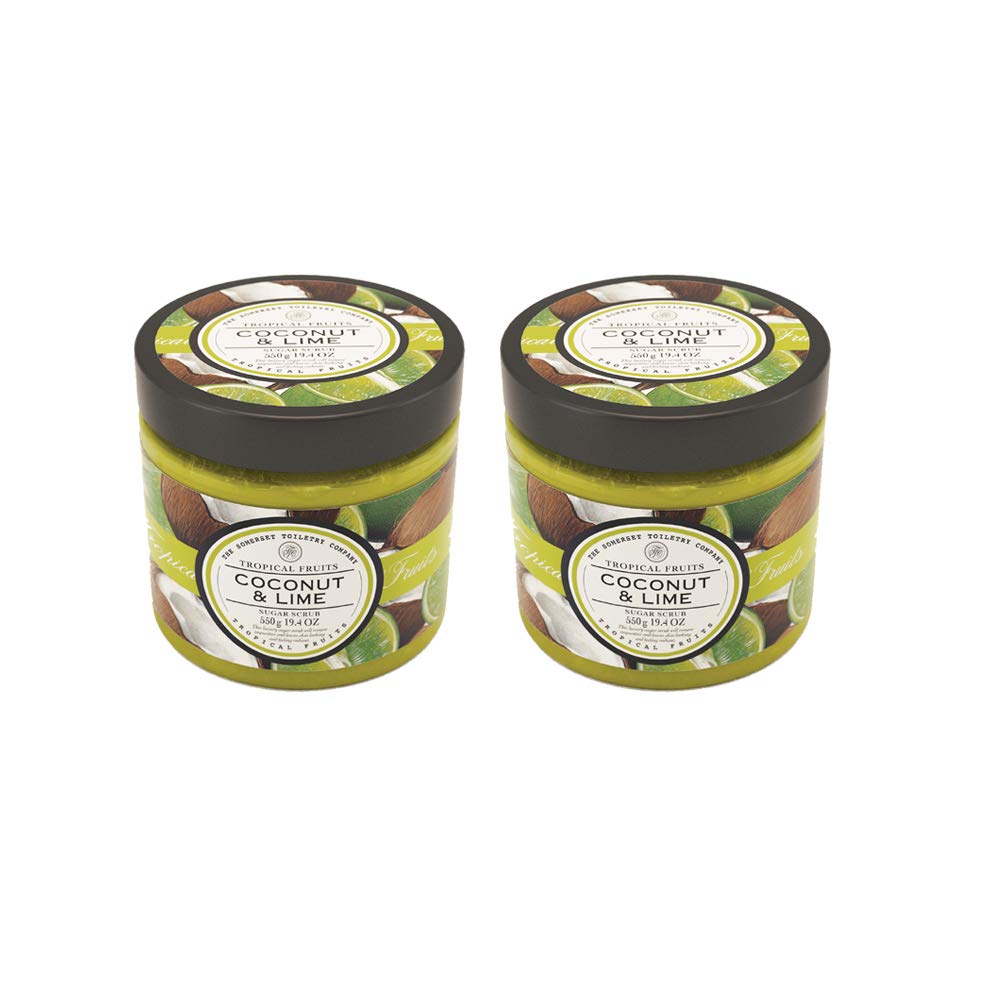 The Somerset ToiletryTropical Fruits Full Body Sugar Scrub Coconut & Lime 550g DUO
