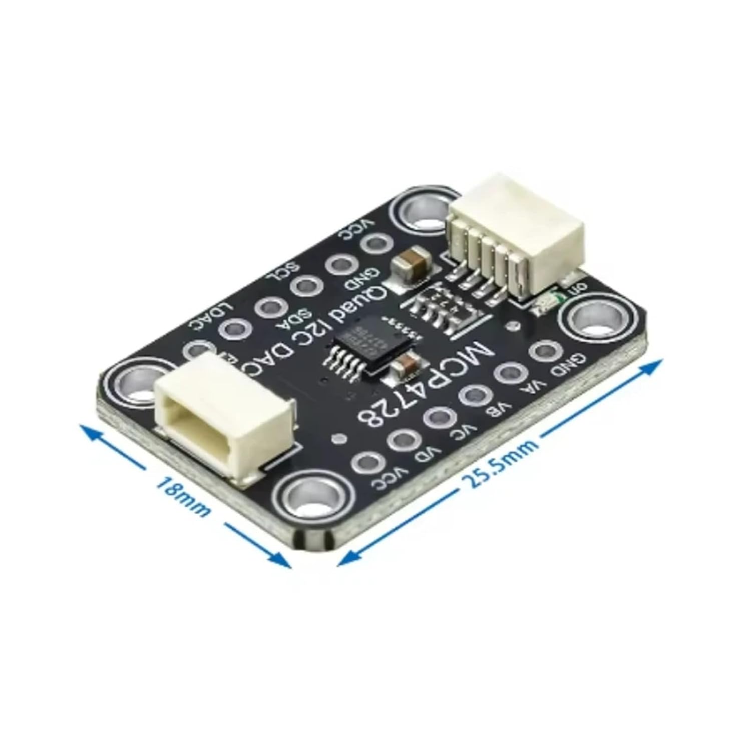 1Pcs/lot MCP4728 Quad-DAC Output with EEPROM Module Compatible with Stemma QT Qwiic DC2.7V-5.5V Small Volume