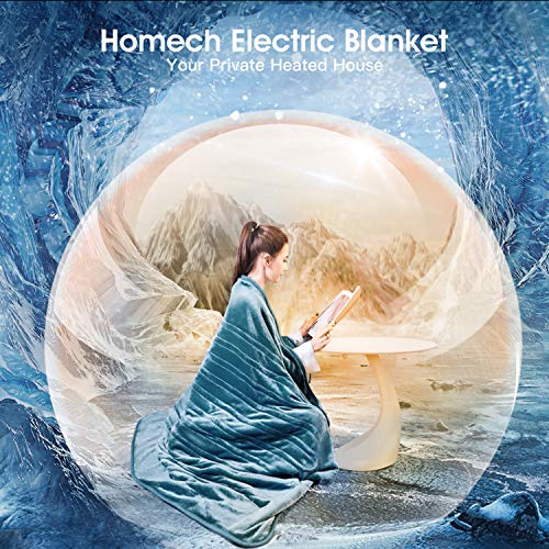 Homech Electric Heated Blankets, Electric Throws with Double-Layer Flannel, 10 Heating Levels, 3 Hours Auto-Off, Fast Heat & ETL Certification, Home Office Use & Machine Washable, 50" x 60"